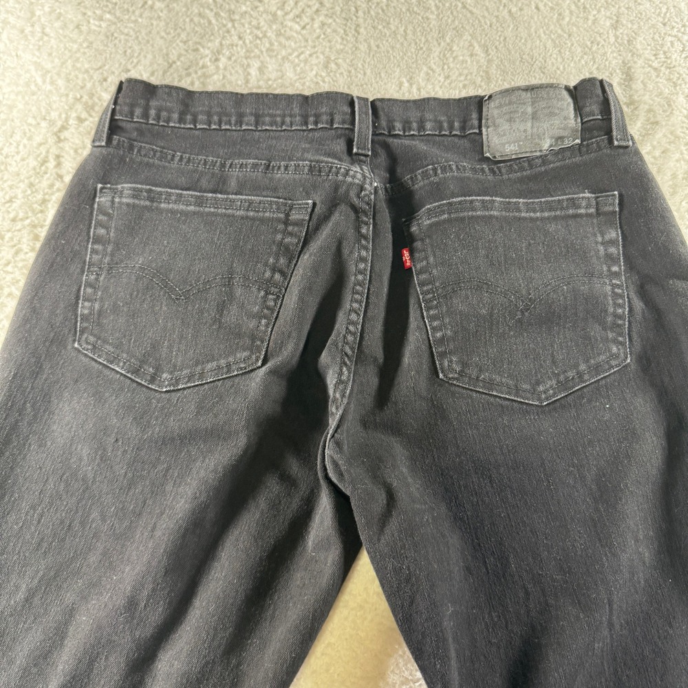 Levi's 541 Jeans Mens 34x32 Black Athletic Straight Dark Wash Denim Pants - Picture 2 of 10